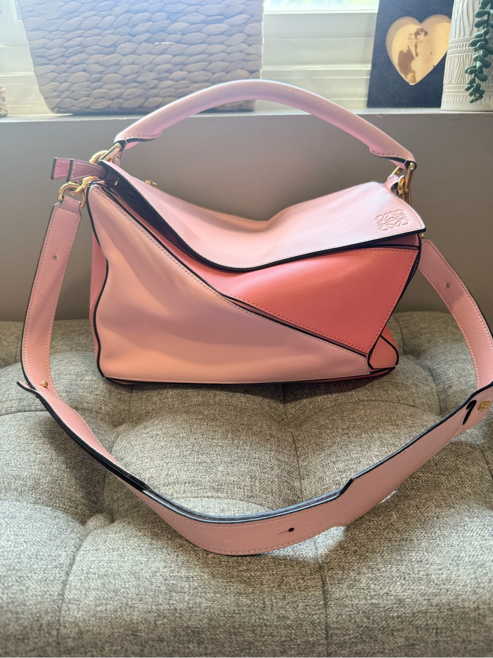 Loewe Two-Tone Pink Puzzle Shoulder Bag